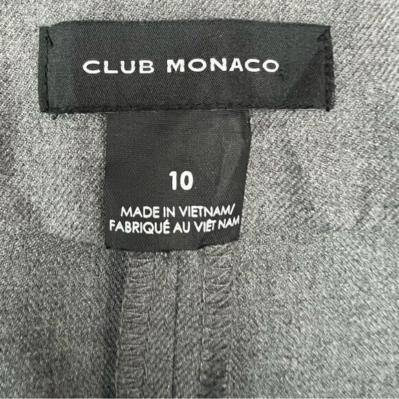 Club Monaco Gray Linnzie Career Gold Button Embellished Cropped Pants Size 10 - Picture 8 of 11